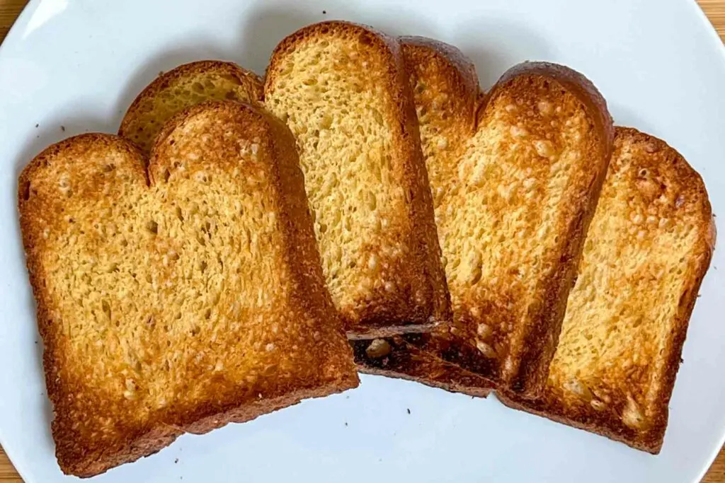Toasted Brioche on a white plate