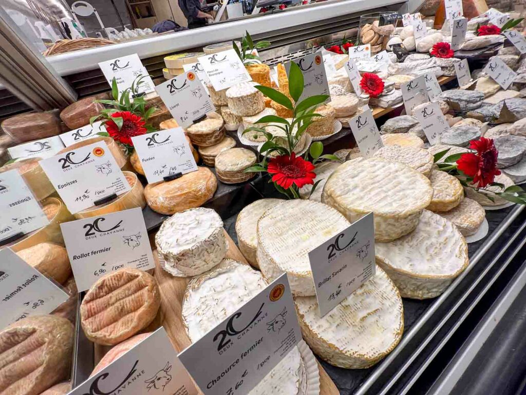 Cheese at Marche Couvert Des Carmes in Toulouse