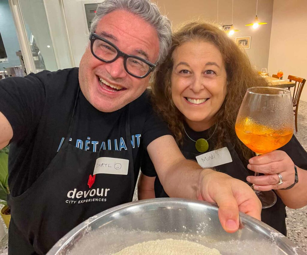 Making Pizza with Aperol Spritz at Rome Pizza Making Class