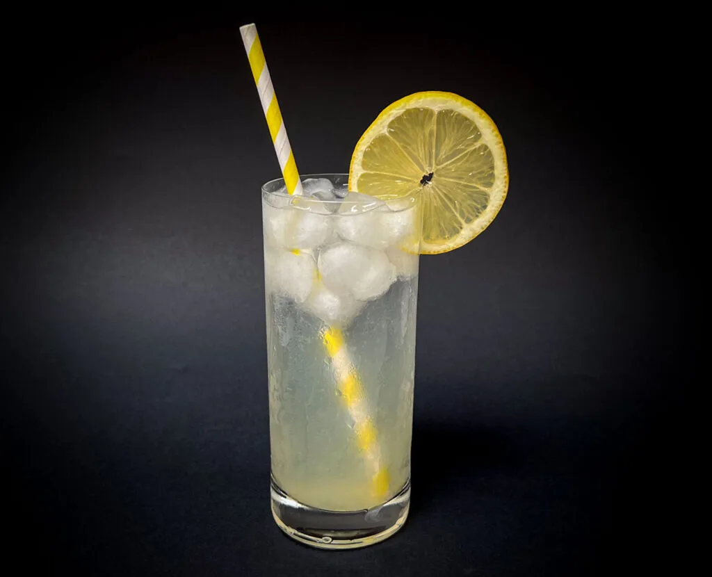 Tom Collins Cocktail with Black Background