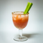Bloody Caesar Cocktail with White Background