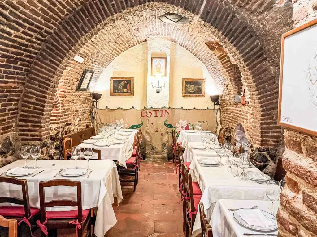 Arched Dining Room at Botin in Madrid