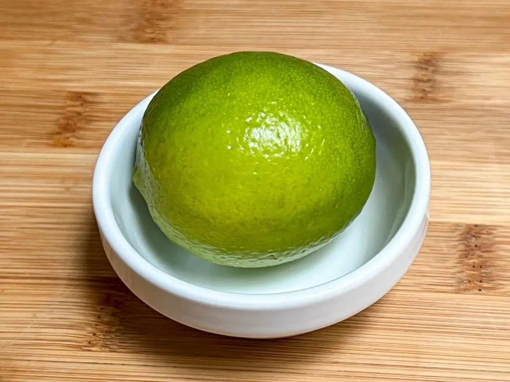 Lime in a small white bowl