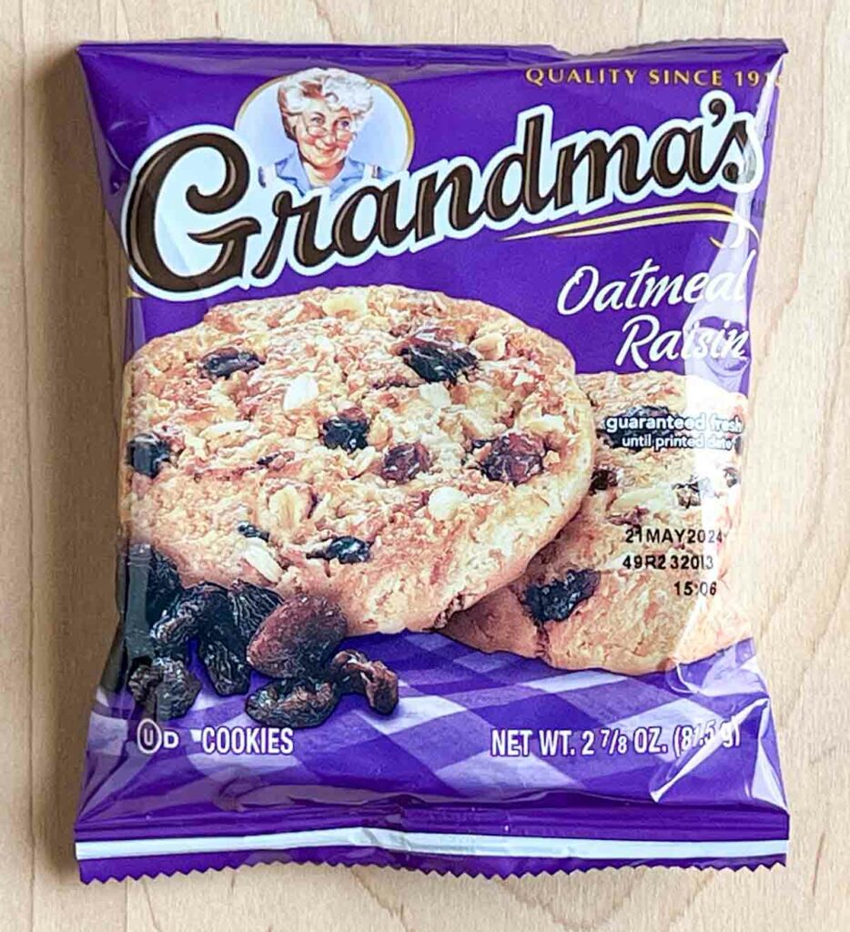 Grandmas Oatmeal Raisin Cookies Package