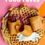Pinterest image: photo of waffle with caption reading "Norway Food Faves"