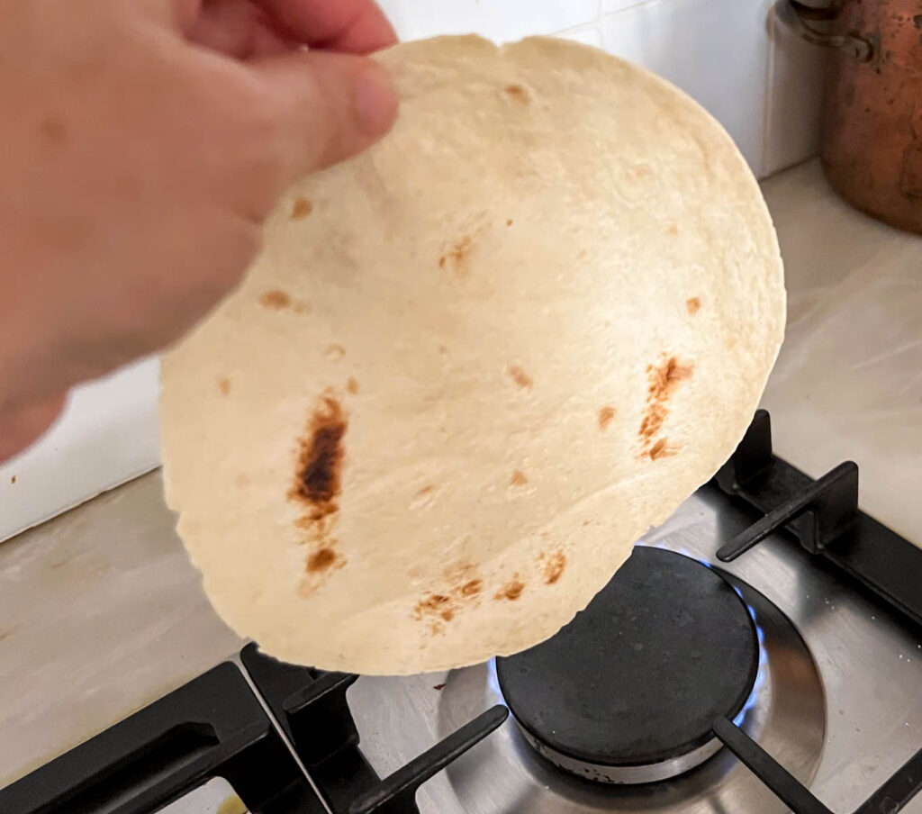 Warming Tortillas on the Stove