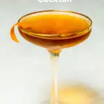 Pinterest image: photo of diplomat cocktail with caption reading "Diplomat Cocktail"