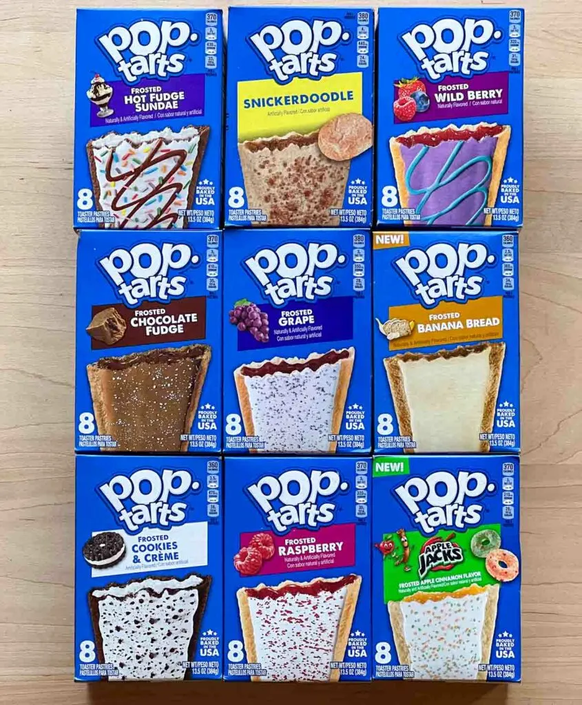 Nine Pop Tarts Boxes