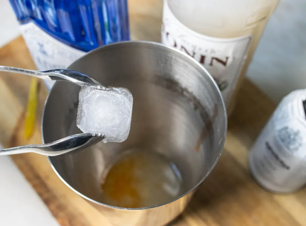 Adding Ice to an Army and Navy Cocktail