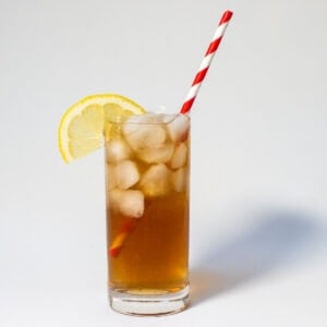 Long Island Iced Tea with Red Straw