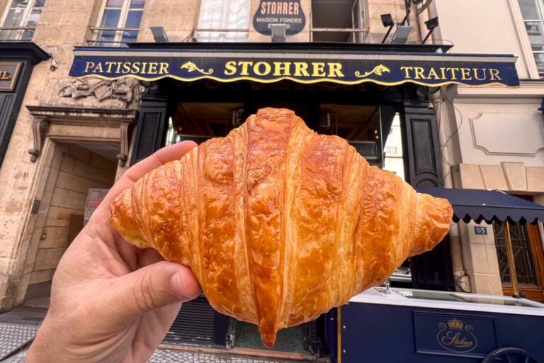 Croissant in Front of Stohrer in Paris
