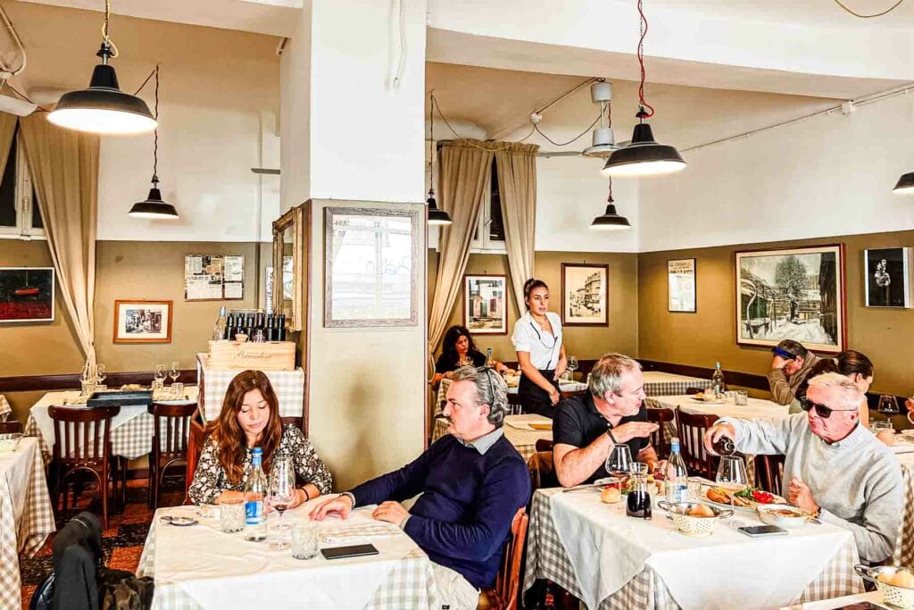 Dining Room at Trattoria Madonnanina in Milan