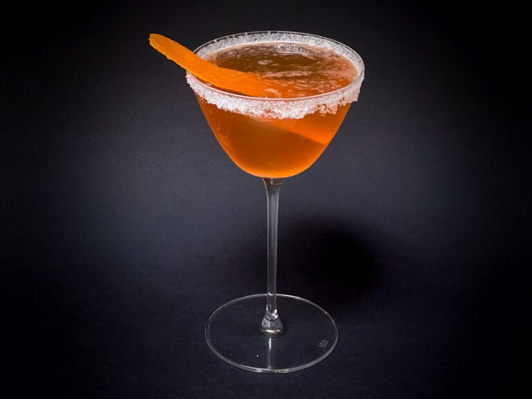 Brandy Crusta Cocktail with Black Background