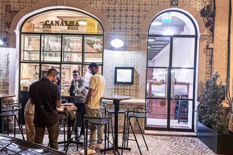 Outside Canalha in Lisbon