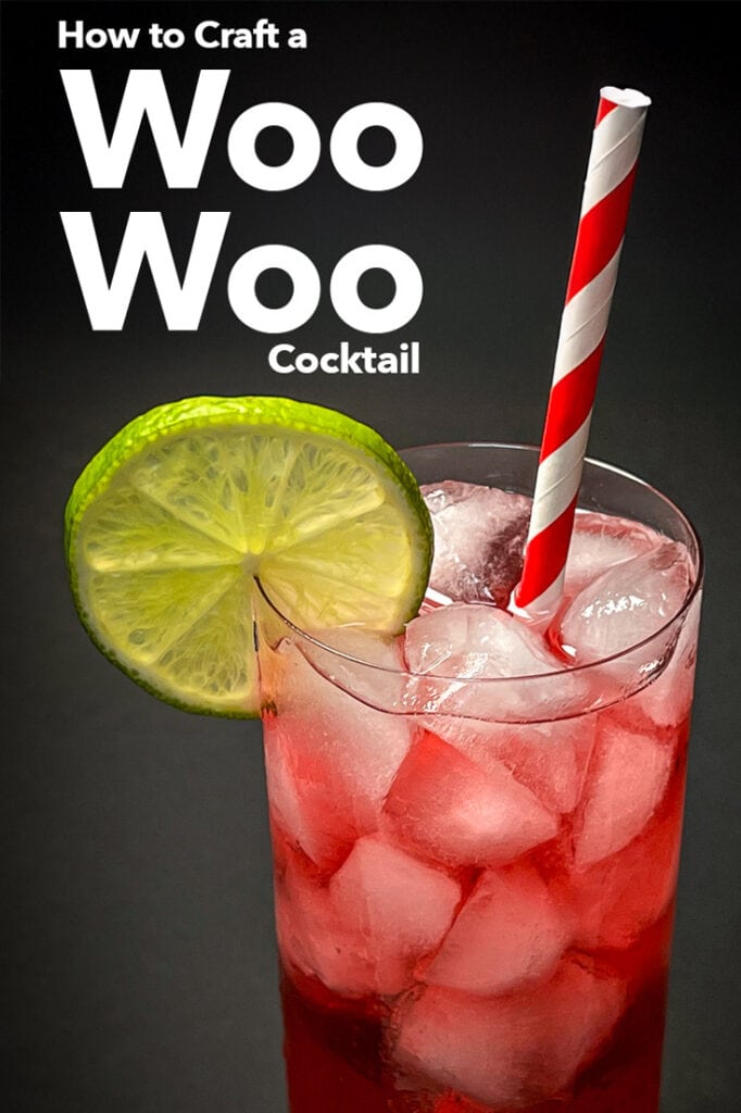 Pinterest image: Woo Woo cocktail photo with text reading "How to Craft a Woo Woo Cocktail"