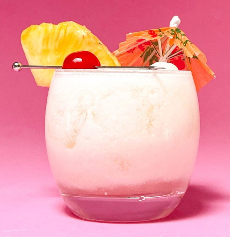 Pina Colada Close Up with Pink Background