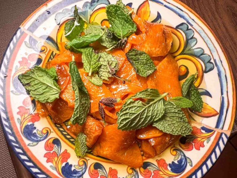 Zucca in Agrodolce Up Close at Osteria Nonna Dora in Palermo