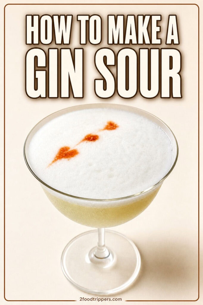 Gin Sour cocktail with text reading 'How to make a Gin Sour'