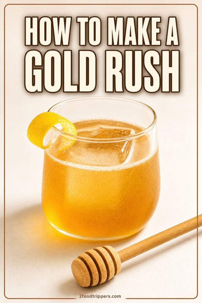 Gold Rush Cocktail with text reading 'How to Make a Gold Rush'