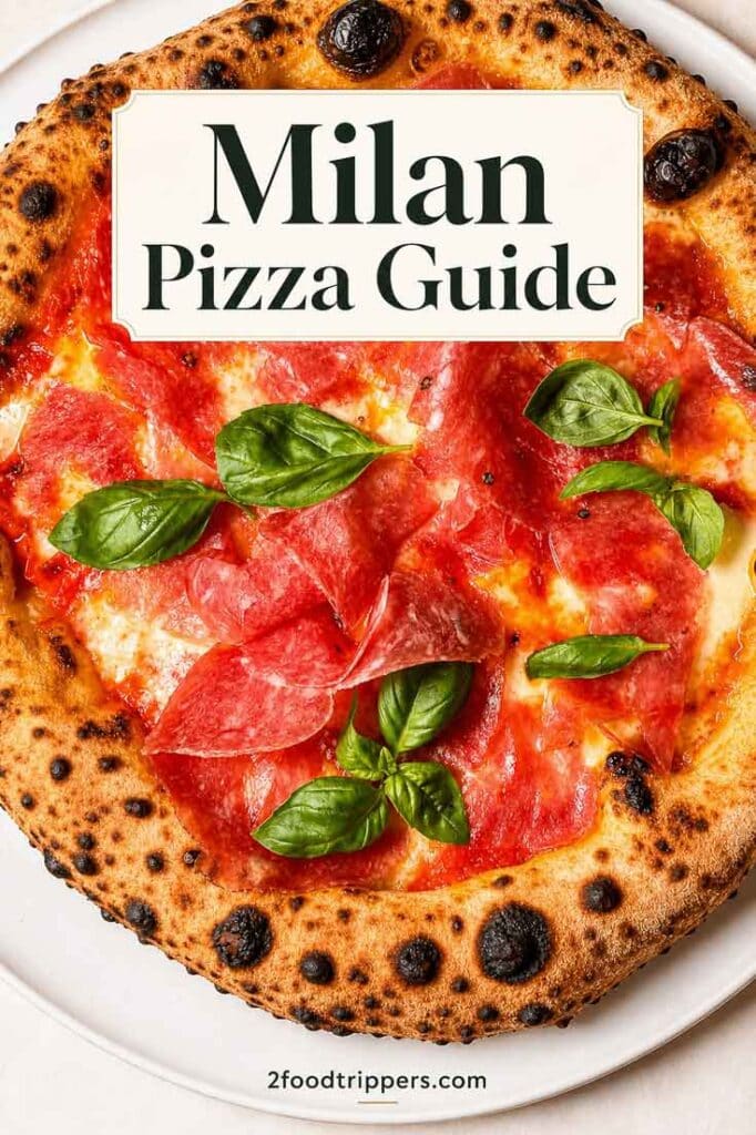 Pizza with text reading 'Milan Pizza Guide'