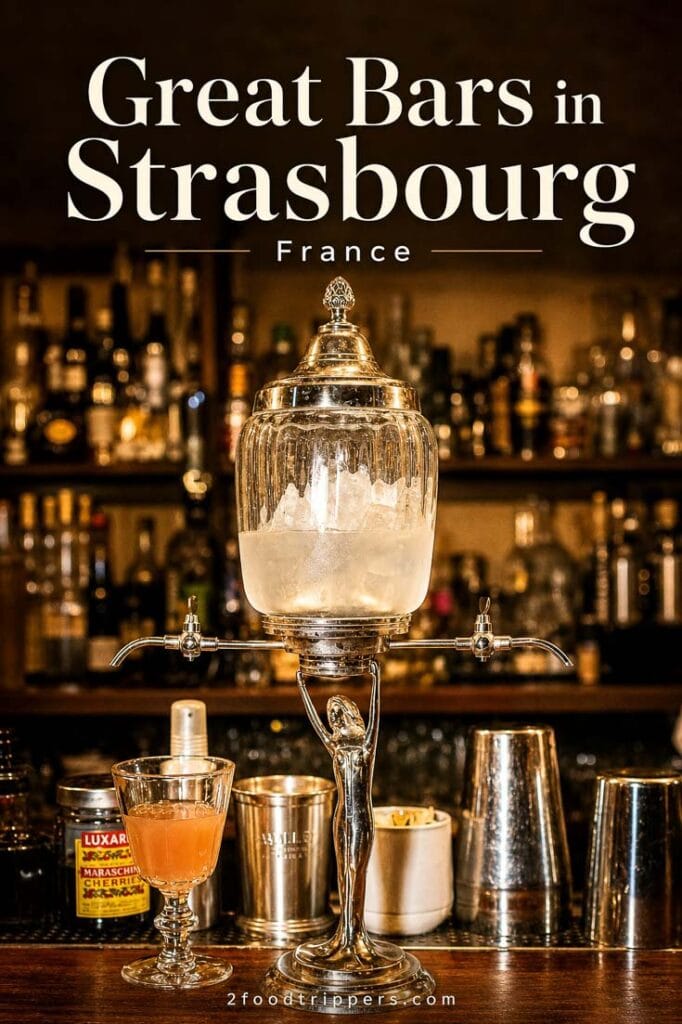 Bar with text reading 'Great Bars in Strasbourg France'
