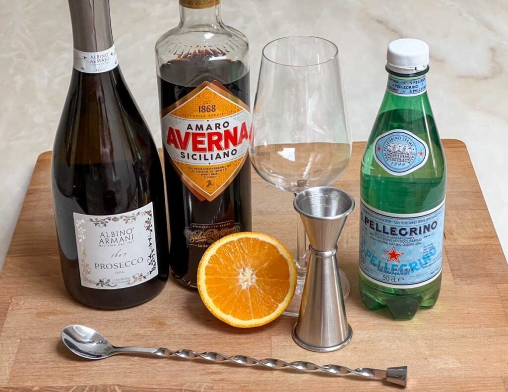 Averna Spritz Mise en Place