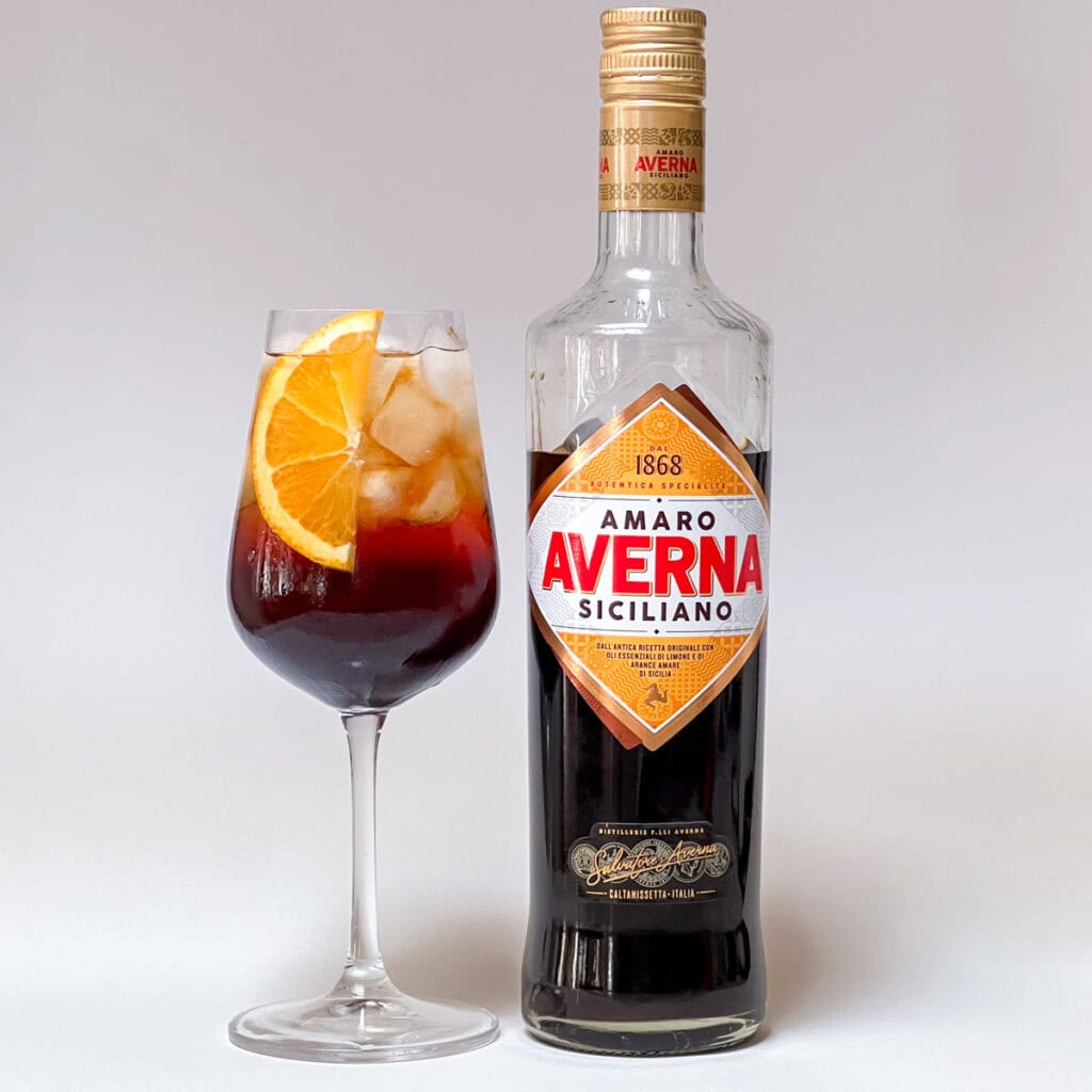 Averna Spritz and Averna Bottle