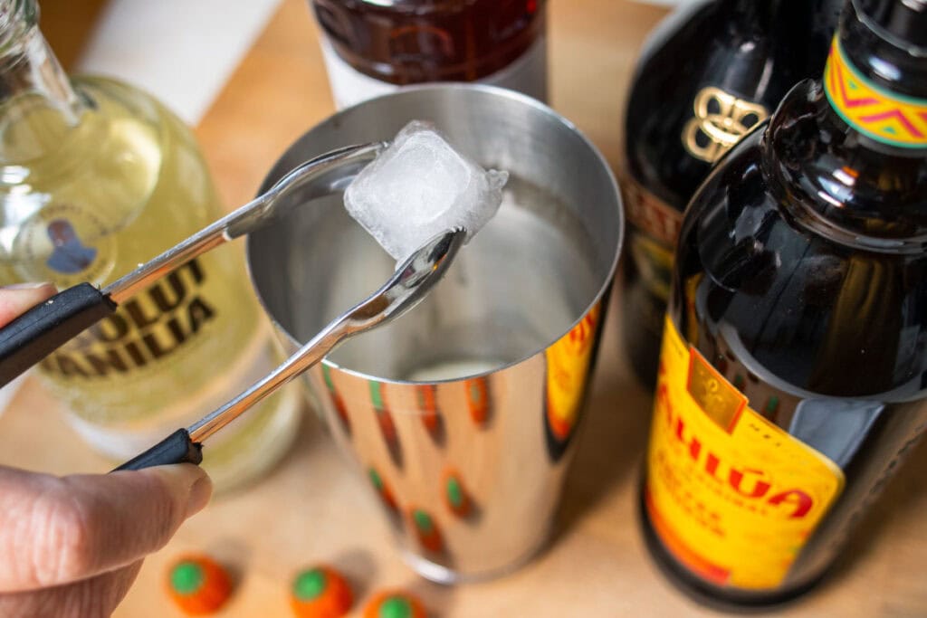 Adding Ice to Pumpkin Spice Martini