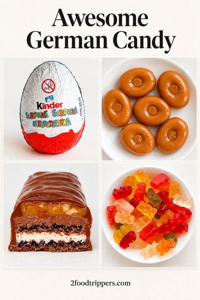 Four candies with text reading 'Awesome German Candy'