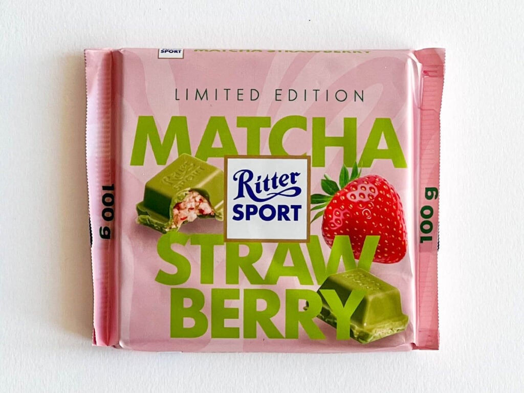 Matcha Strawberry Ritter Bar in Wrapper