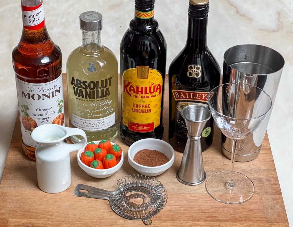 Pumpkin Spice Martini Mise en Place