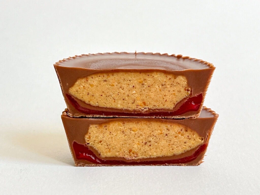 Reeses Strawberry PB&J Big Cup Cross Section