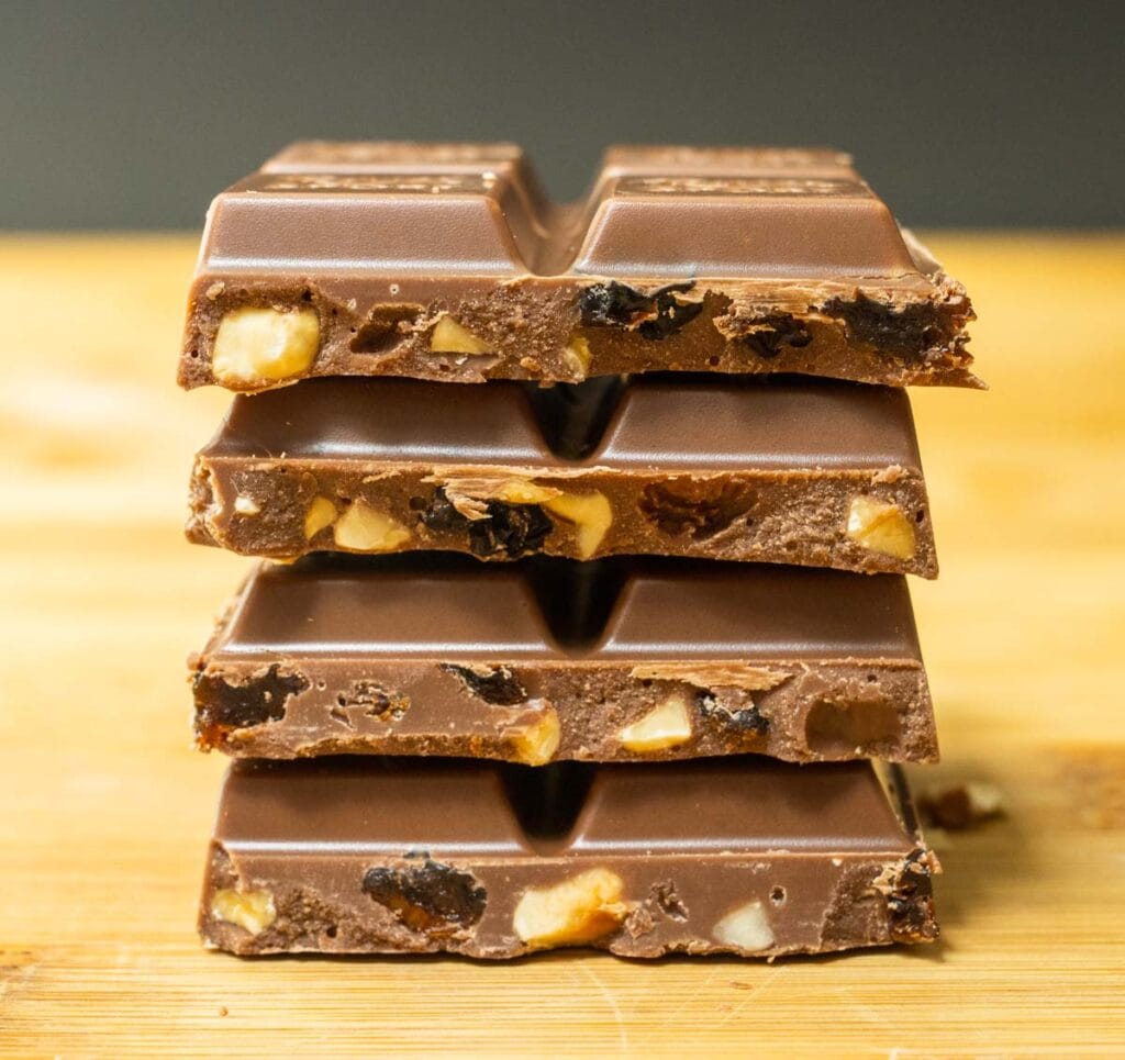 Stacked Raisins Hazelnuts Ritter Bar