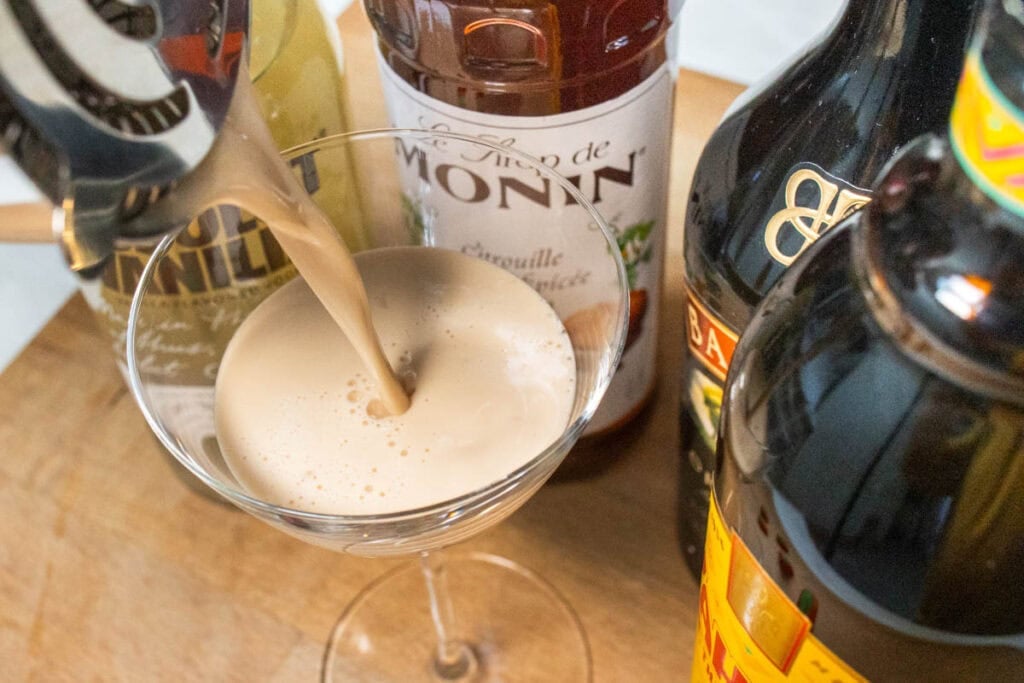 Straining Pumpkin Spice Martini