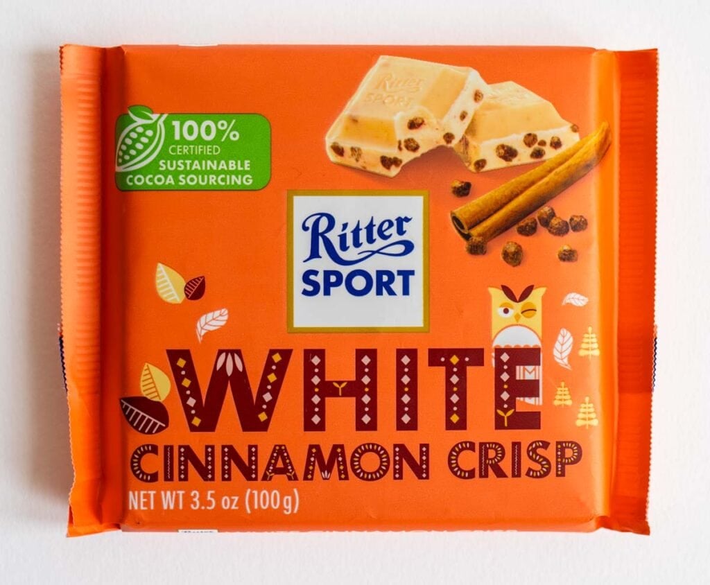 White Cinnamon Crisp Ritter Bar in Wrapper